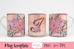 I Monogram mug design for sublimation, letter I mug PNG Product Image 2