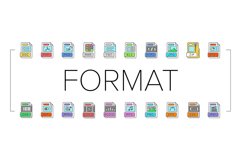 file format document icons set vector Product Image 1