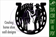 Cowboy and horse wall sign svg laser cut Product Image 4