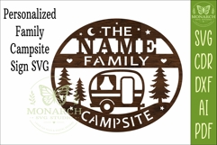 Personalized Family Camping Campsite Sign SVG Product Image 4