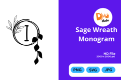 Sage Wreath Monogram Product Image 1