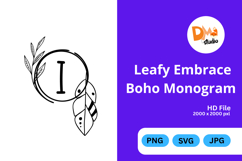 Leafy Embrace Boho Monogram Product Image 1