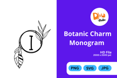 Botanic Charm Monogram -Elegant Floral Letters SVG, PNG, JPG Product Image 1