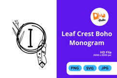 Leaf Crest Boho Monogram - Hand Drawn Botanical Letters Product Image 1