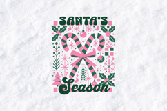 Santa's Season Christmas Candy Cane Shirt Design Product Image 3