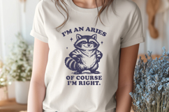 Aries Zodiac SVG, Funny Horoscope Quote Raccoon PNG Design Product Image 2