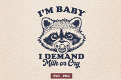 I’m Baby SVG PNG | Funny Raccoon Baby Quote, Cute Baby Humor Product Image 1
