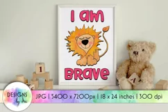 I am Brave Kids Poster | Nursery Prints | Affirmation Print Product Image 1