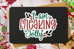 I Am Freaking Jolly Stickers SVG , Christmas SVG Design Product Image 3