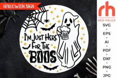 i&#039;m just here for the boos svg, ghost silhouette, ghost beer svg, halloween door sign svg, hanging sign svg, fall hanger svg, laser cut file, autumn decor svg, welcome sign svg, spooky season svg, seasonal sign svg, glowforge cut file, cricut cut file