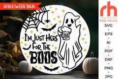 i&#039;m just here for the boos svg, ghost silhouette, ghost beer svg, halloween door sign svg, hanging sign svg, fall hanger svg, laser cut file, autumn decor svg, welcome sign svg, spooky season svg, seasonal sign svg, glowforge cut file, cricut cut file