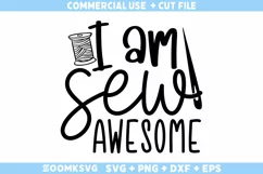 I am sew awesome SVG, Crafting SVG, Craft Quotes SVG Product Image 1