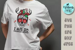 I am so freaking merry svg, christmas messy bun png Product Image 1