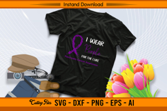 I Wear Purple For The Cure SVG Awareness Design File Product Image 2