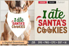 I Ate Santa's Cookies SVG | Christmas Dog Bandana SVG Product Image 1