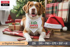 I Ate Santa's Cookies SVG | Christmas Dog Bandana SVG Product Image 3