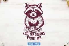 I Ate the Cookies Fight Me SVG, Funny Raccoon Christmas PNG Product Image 1