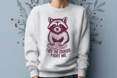 I Ate the Cookies Fight Me SVG, Funny Raccoon Christmas PNG Product Image 2