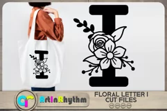 Floral letter I svg cut file / Botanical alphabet SVG Product Image 1