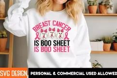 Breast cancer is boo sheet Breast cancer sublimation design Product Image 1