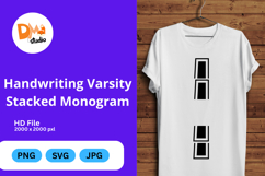 Handwriting Varsity Stacked Monogram Product Image 1