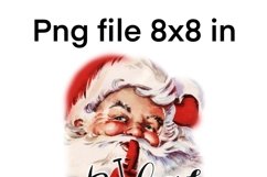 Retro Christmas Round Ornament PNG - Santa Claus Sublimation Product Image 4