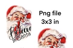 Retro Christmas Round Ornament PNG - Santa Claus Sublimation Product Image 5