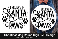 Christmas Dog Round Sign SVG Design - Christmas Door Sign Product Image 3
