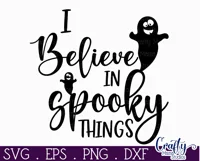 Farmhouse Halloween Round Sign, I Believe In Spooky Things Product Image 2