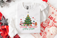 Twinkling Lights And Merry Nights Christmas Shirt Design Product Image 2