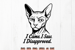 Sassy Sphynx Cat SVG Funny Grumpy Cat Clipart, Hairless Cat Product Image 1