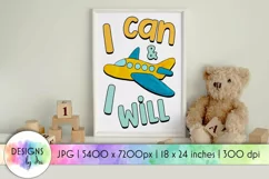 Positive Affirmation | I am Thankful | Air-Balloon Print Product Image 1
