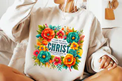 Floral Christian Sublimation, Jesus PNG, Bible Verse PNG Product Image 3