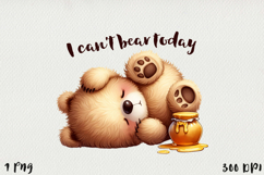 Funny and Sarcastic Bear PNG | Sublimation Design. Product Image 1
