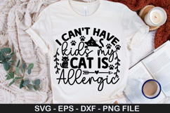 I Can't have kids my cat is allergic SVG - Funny Cat Design Product Image 1