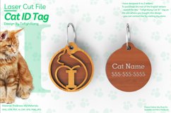 I | Cat ID Tag | Cat ID Tag Slide On Collar| laser cut | SVG Product Image 1