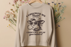 Funny Cow SVG | I Checked My Receipt I Sarcastic Farm Animal Product Image 2