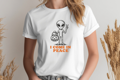 I Come In Peace SVG, Alien Halloween Funny Retro PNG Design Product Image 2