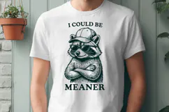 Funny Raccoon I Could Be Meaner SVG PNG Design Product Image 3