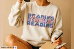 I'd Rather Be Reading Baseball SVG PNG T-shirt Design Product Image 3
