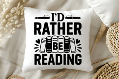 I&#039;d Rather Be Reading SVG, Book Lover SVG, Reading SVG Product Image 5
