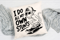 Monkey On Skateboard Doing Stunts Graphic Vector PNG Design Product Image 4