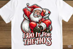 I Do It For The Ho's Funny Santa Christmas PNG Product Image 5