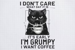 Sublimation PNG, Grumpy Cat Coffee Lover Product Image 1