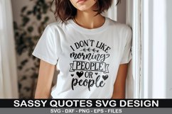 I Don&#039;t like morning people SVG - Sassy SVG Design Product Image 1