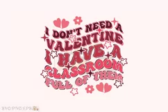 Retro PNG Design, Valentine Teacher SVG T-shirt Design Product Image 1