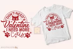Funny Cat Lover Gift, Cat Valentine SVG T-shirt Design Product Image 2