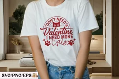 Funny Cat Lover Gift, Cat Valentine SVG T-shirt Design Product Image 3