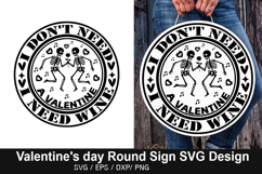 Valentine's Day Round Sign Design - I Love You Like Gnome Product Image 2