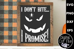 Adult Halloween Sign Funny Svg, I Don't Bite Vampire Product Image 1